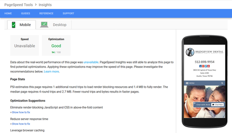 See how fast your site is with Google PageSpeed Insights